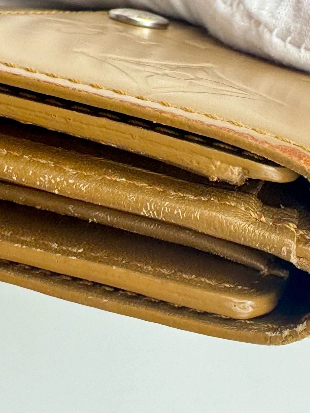 Louis Vuitton Verniz Gold Compact Embossed Monogram Wallet
